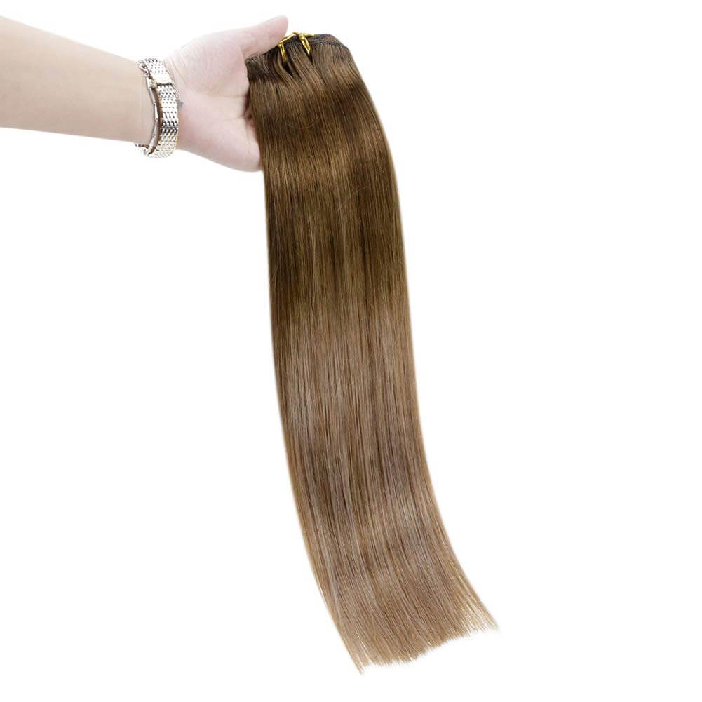 human hair clip in extensions