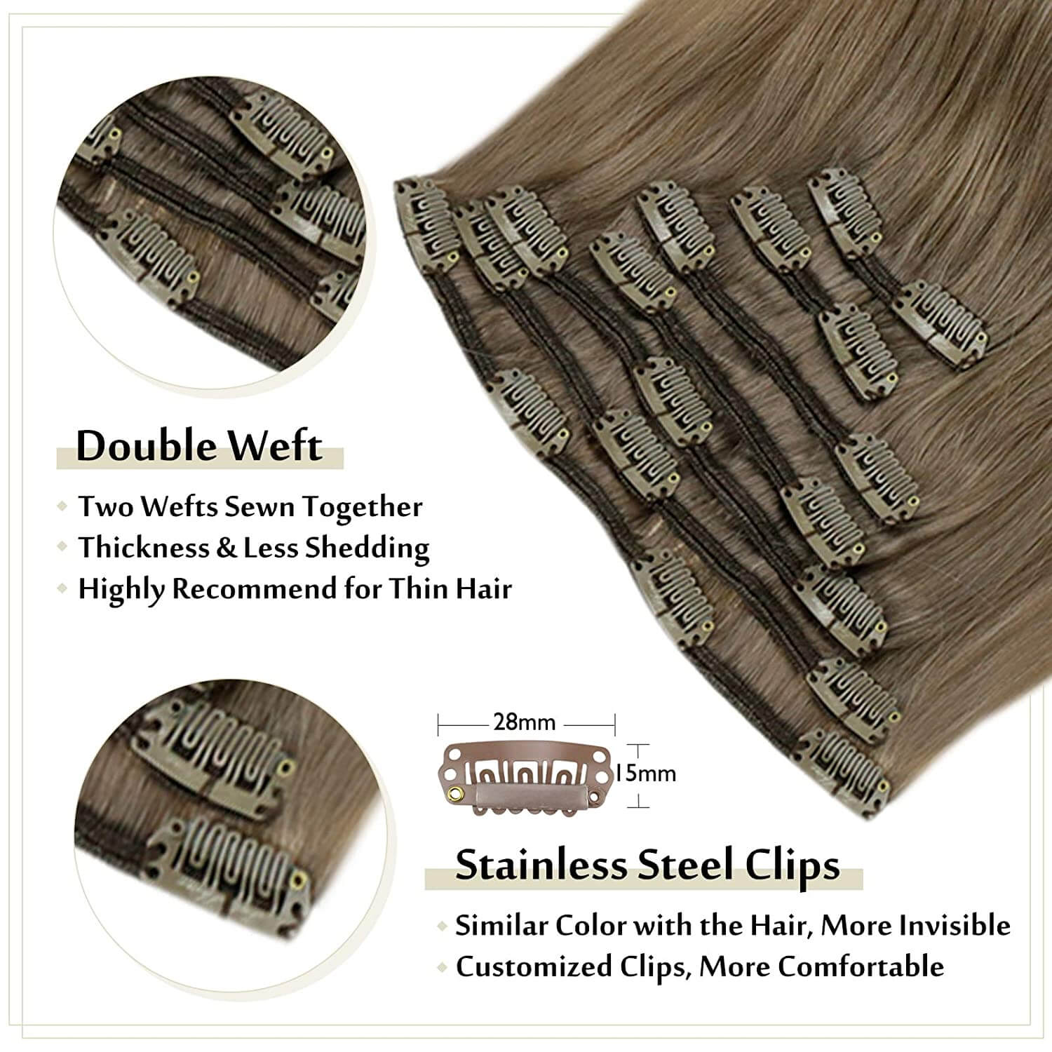 hair extensions clip in human hair ombre