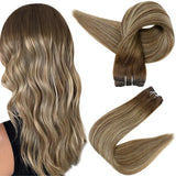 Fshine Sew in Weft 100% Remy Human Hair Balayage Highlights #4/27/4
