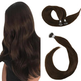 Nano Ring Human Hair Extensions Medium Brown Color #4
