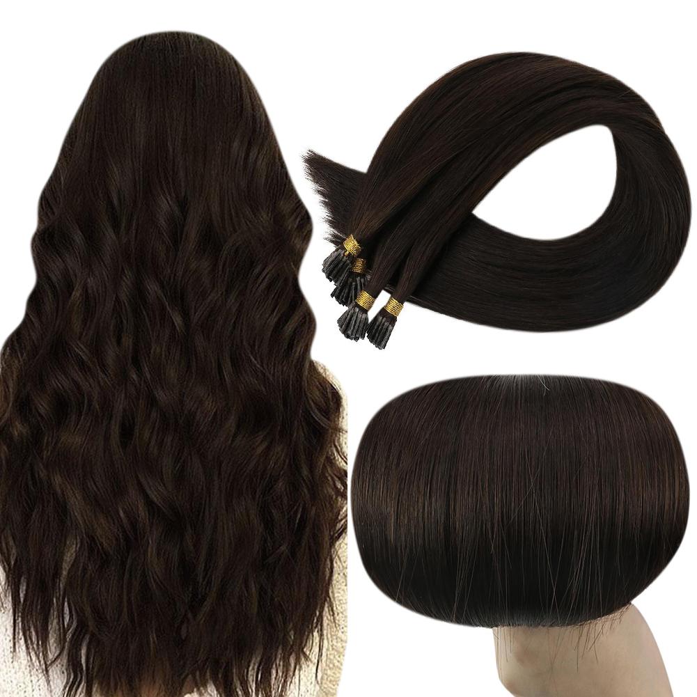 Fshine Virgin I Tip Real Human Hair 20g Hair Extensions Medium Brown (#4) - FShine Shop
