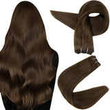 Fshine Sew in Weft 100% Remy Human Hair Bundle Dark Brown #4