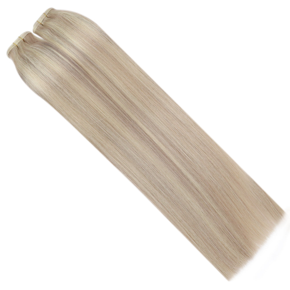 Fshine Virgin PU Sew In Hair Invisible 100% Remy Human Hair Weft Bundles Color #18P613 - FShine Shop