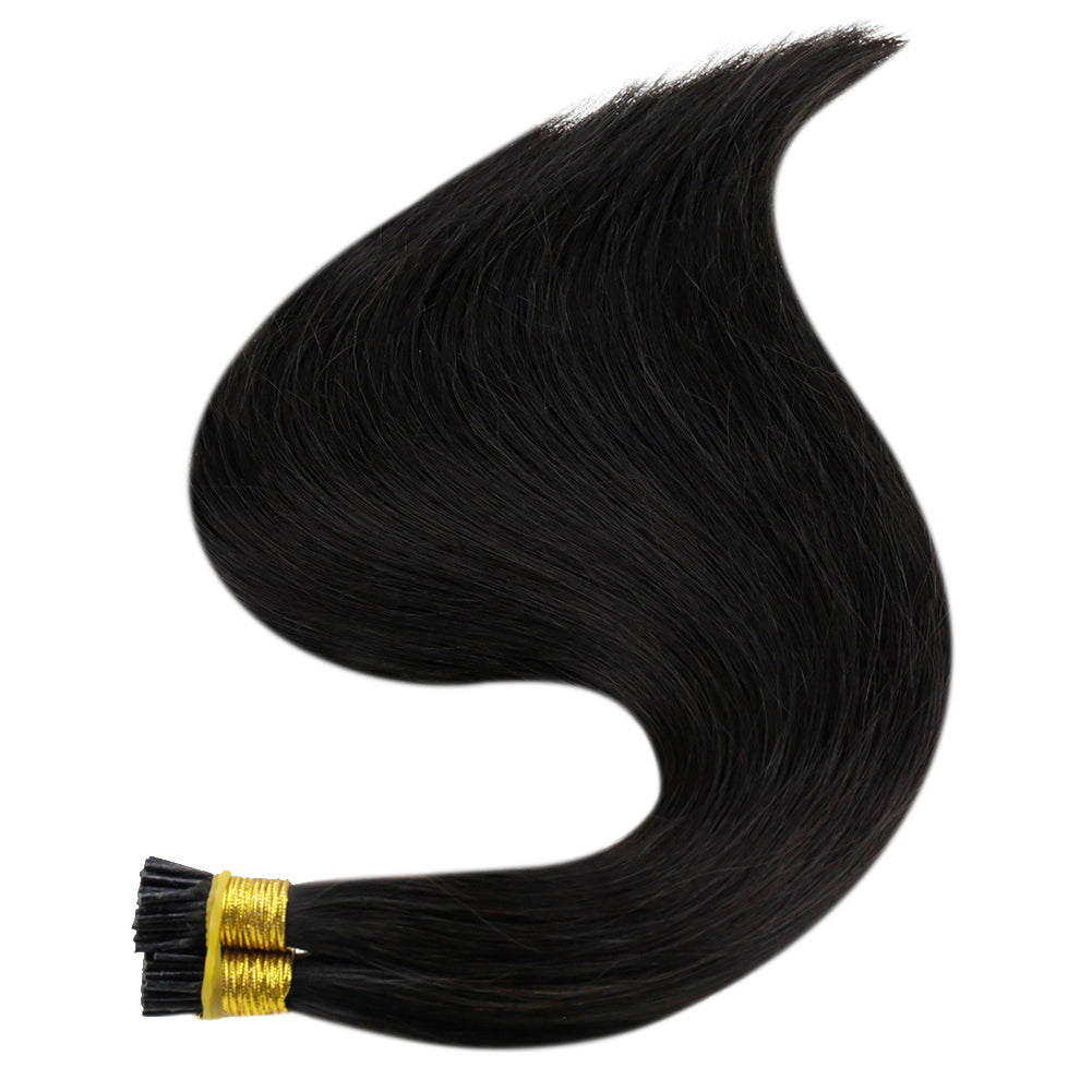 Up To 73% Off I Tip Hair Extensions Remy Hair Extensions (#1B) - FShine Shop