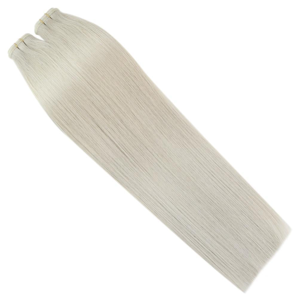 Fshine Virgin PU Sew In Hair Invisible 100% Remy Human Hair Weft Bundles Pure Color #1000 - FShine Shop