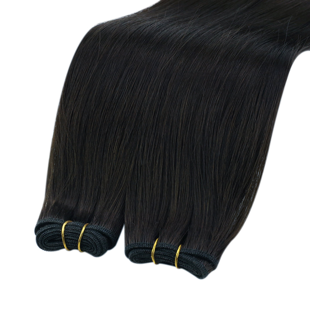 Fshine Virgin Weft Brazilian 100% Human Hair Sew In Bundles Straight 50Grams Jet Black (#1) - FShine Shop