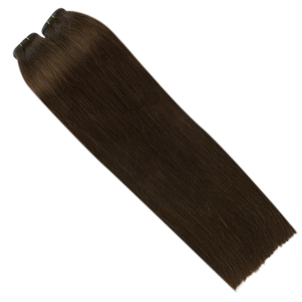 Fshine Virgin PU Sew In Hair Invisible 100% Remy Human Hair Weft Bundles Pure Color #4 - FShine Shop