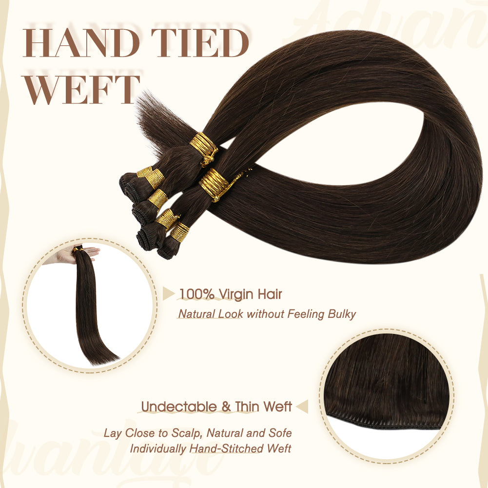 Fshine Virgin Hand Tied Weft Hair Solid Color Natural Black 100% Human Hair 10 Bundles (#1B) - FShine Shop