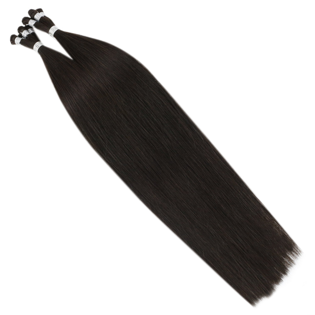 Fshine Handmade Virgin Hair Weft Solid Color Darkest Brown 100% Hair Sew In Weft Human Hair Bundles(#2) - FShine Shop