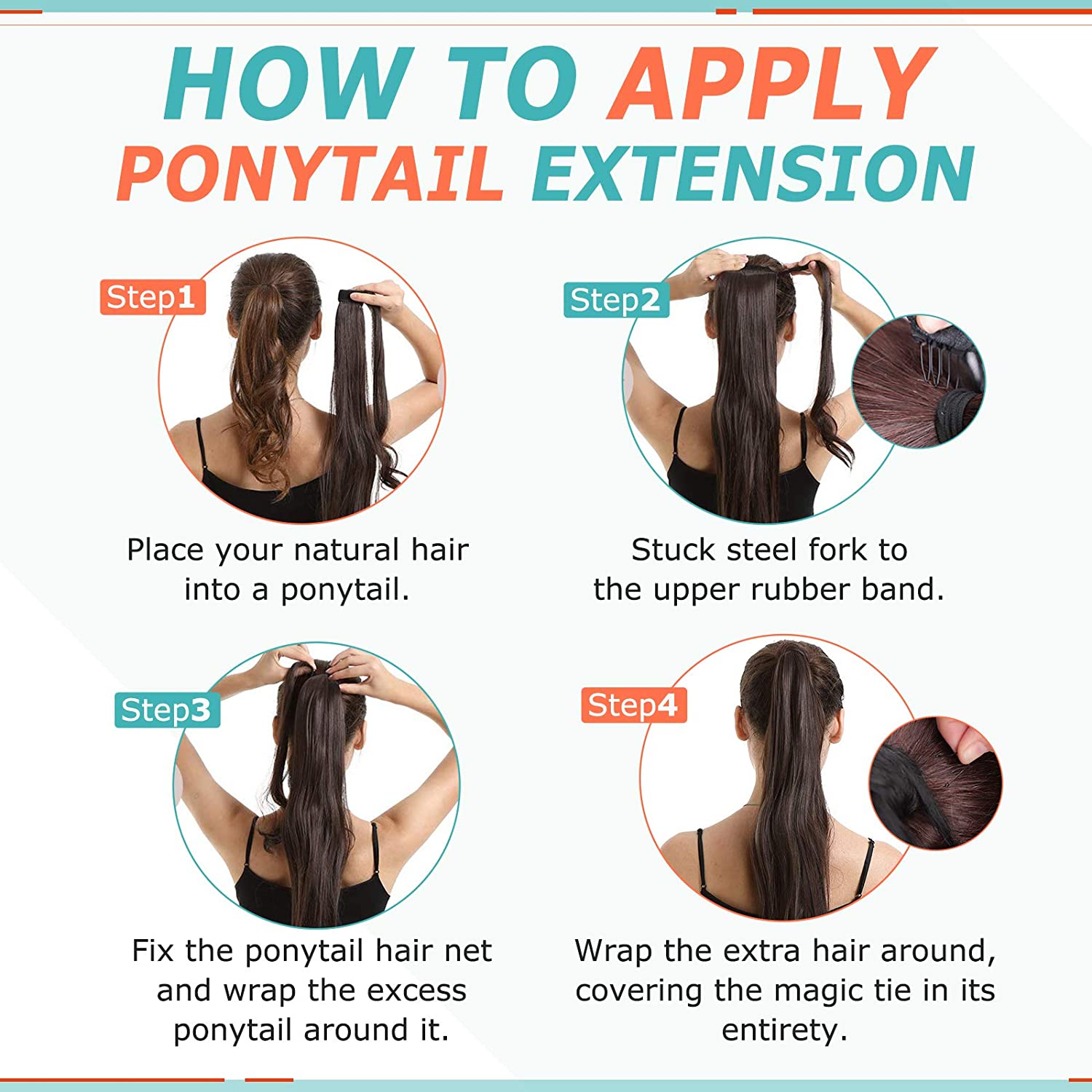 Ponytail 100% Remy Human Hair Extensions  Color 8 Ash Brown Highlight 60 Platinum Blonde(#8P60) - FShine Shop