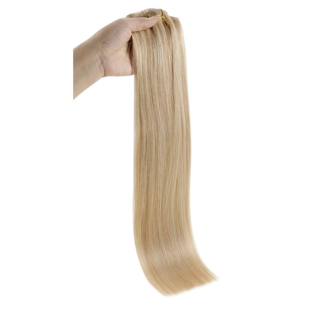Fshine Clip in Extensions 100% Remy Human Hair 7pcs Ice Blonde #16/22 - FShine Shop