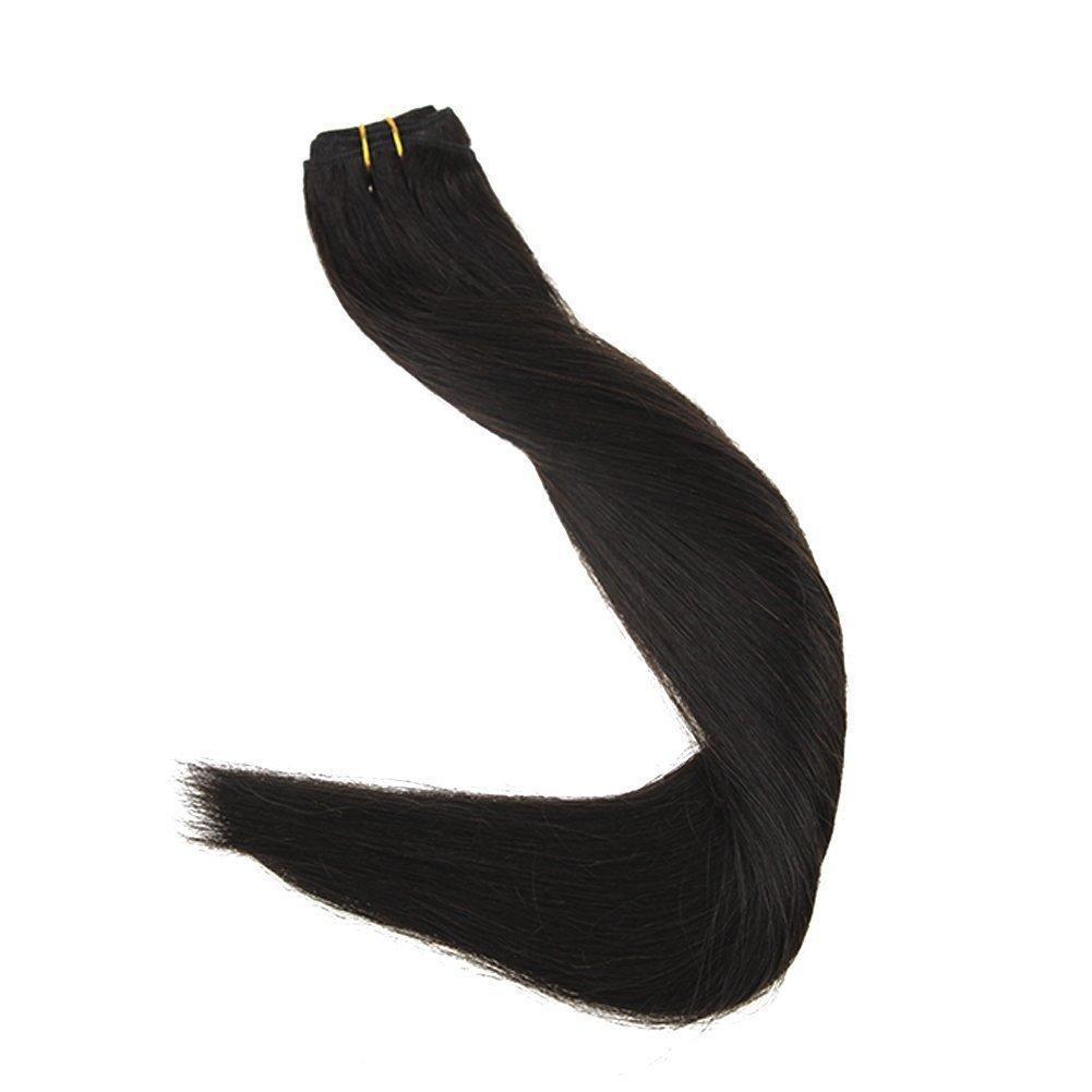 Fshine Virgin Weft Brazilian 100% Human Hair Sew In Bundles Straight 50Grams Off Black(#1B) - FShine Shop