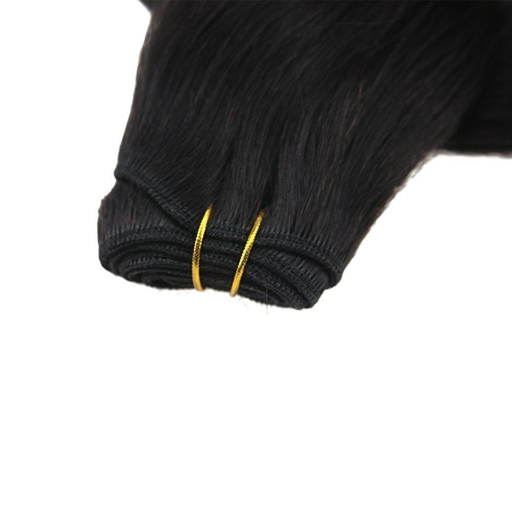 Fshine Virgin Weft Brazilian 100% Human Hair Sew In Bundles Straight 50Grams Off Black(#1B) - FShine Shop