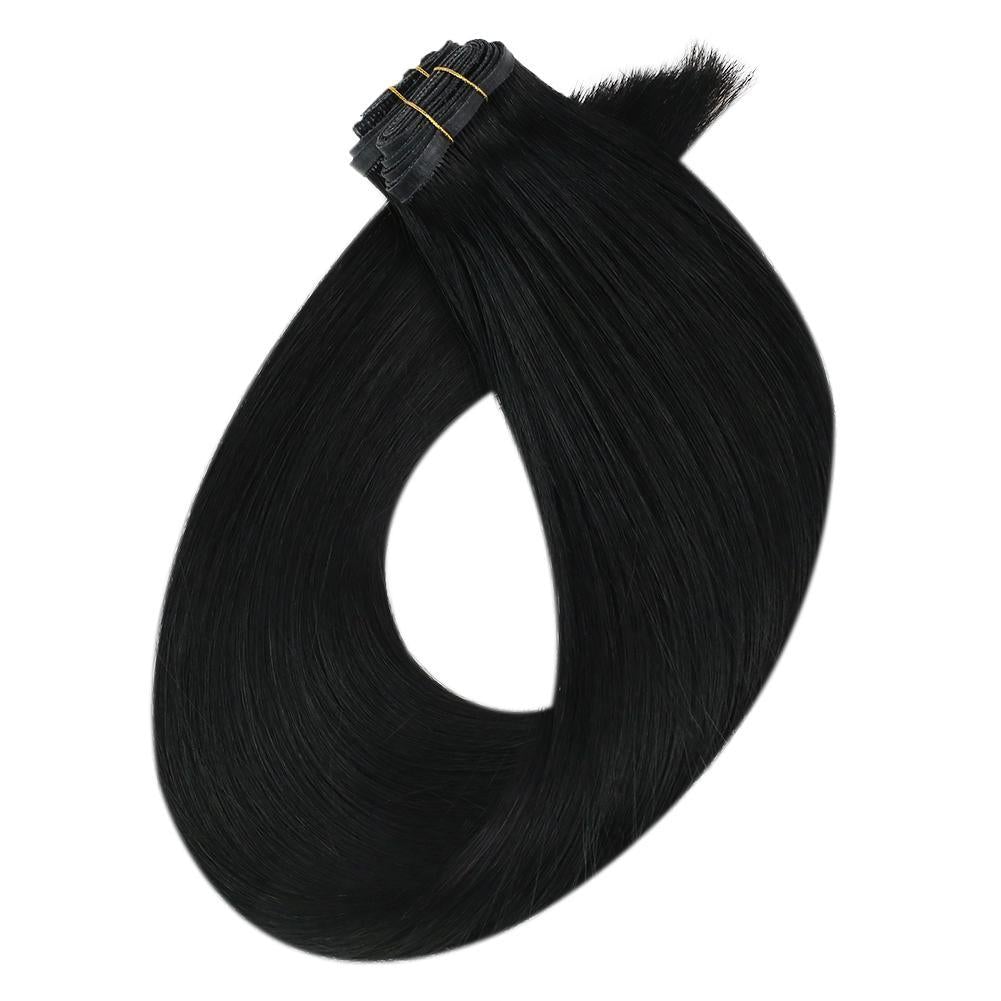 Fshine Virgin PU Sew In Hair Invisible 100% Remy Human Hair Weft Bundles Pure Color #1 - FShine Shop