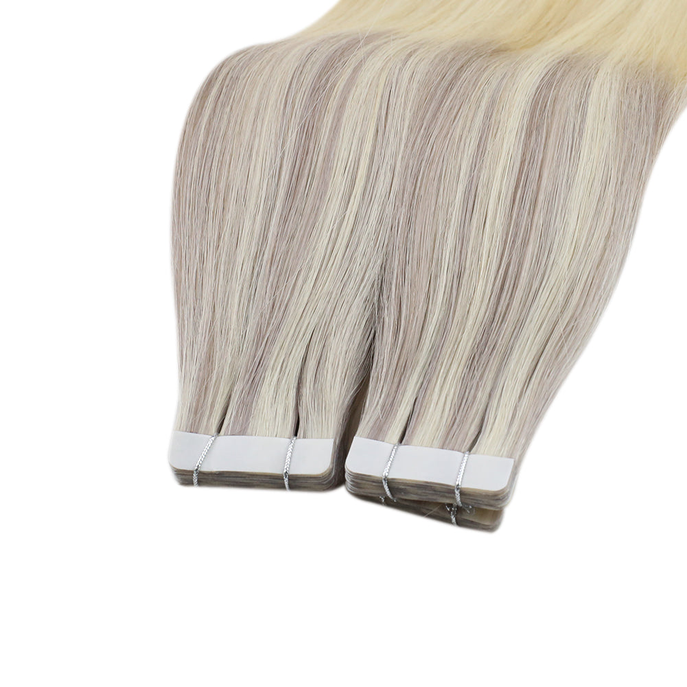 Up To 73% Off Virgin Hair Tape in Hair Balayage Blonde Color 18/22/60 - FShine Shop