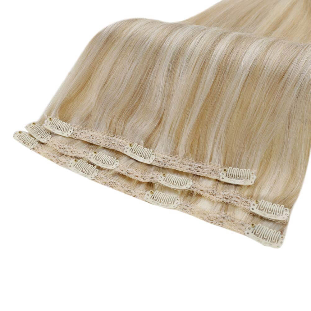 real hair extensions clip in human hair blonde