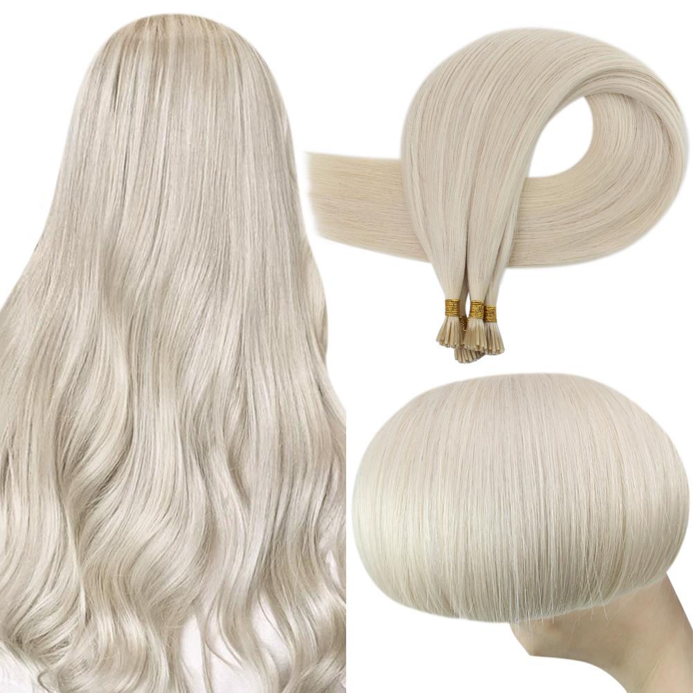 Fshine Virgin I Tip Real Human Hair 20g Hair Extensions Platinum Blonde (#60) - FShine Shop