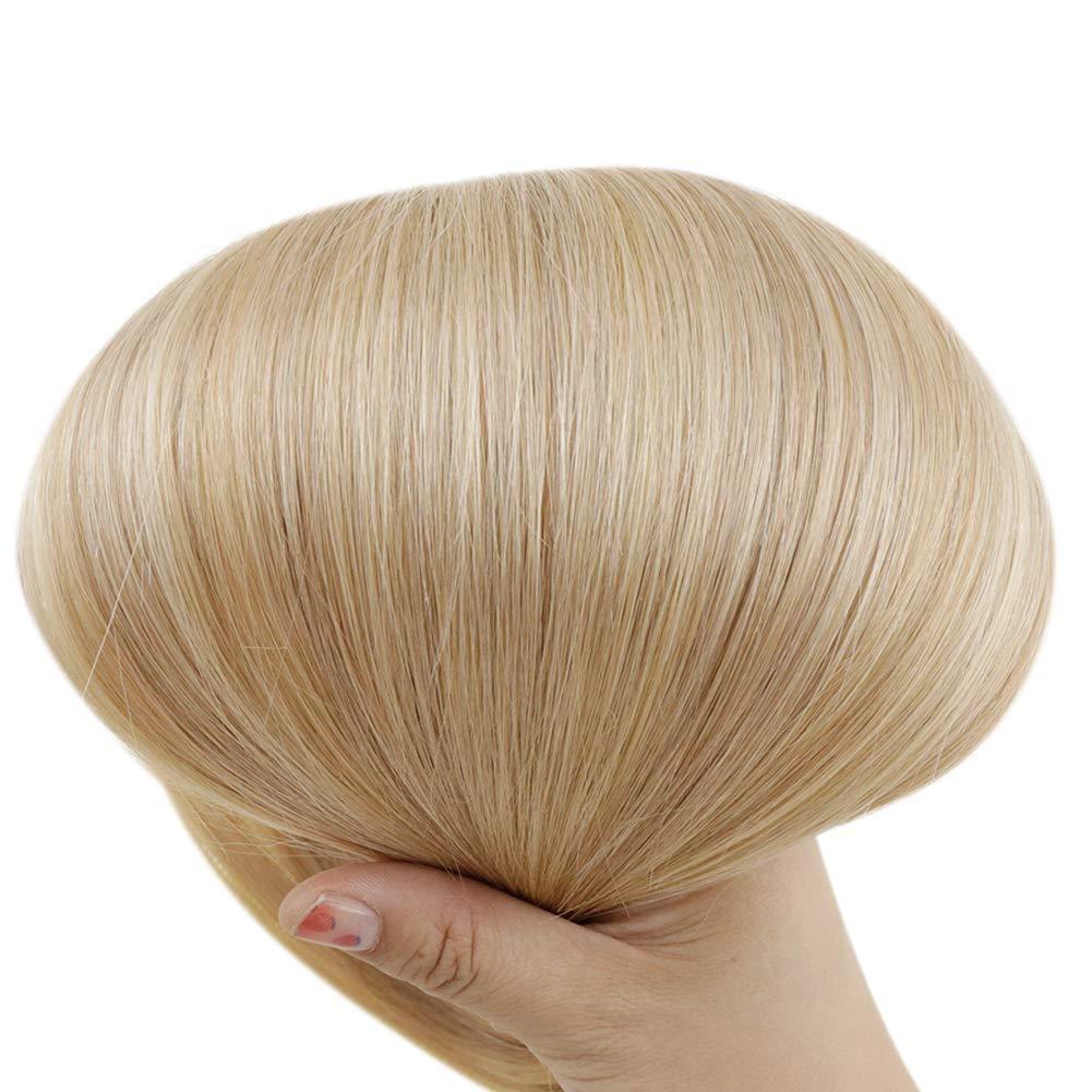 Fshine Clip in Extensions 100% Remy Human Hair 7pcs Ice Blonde #16/22 - FShine Shop