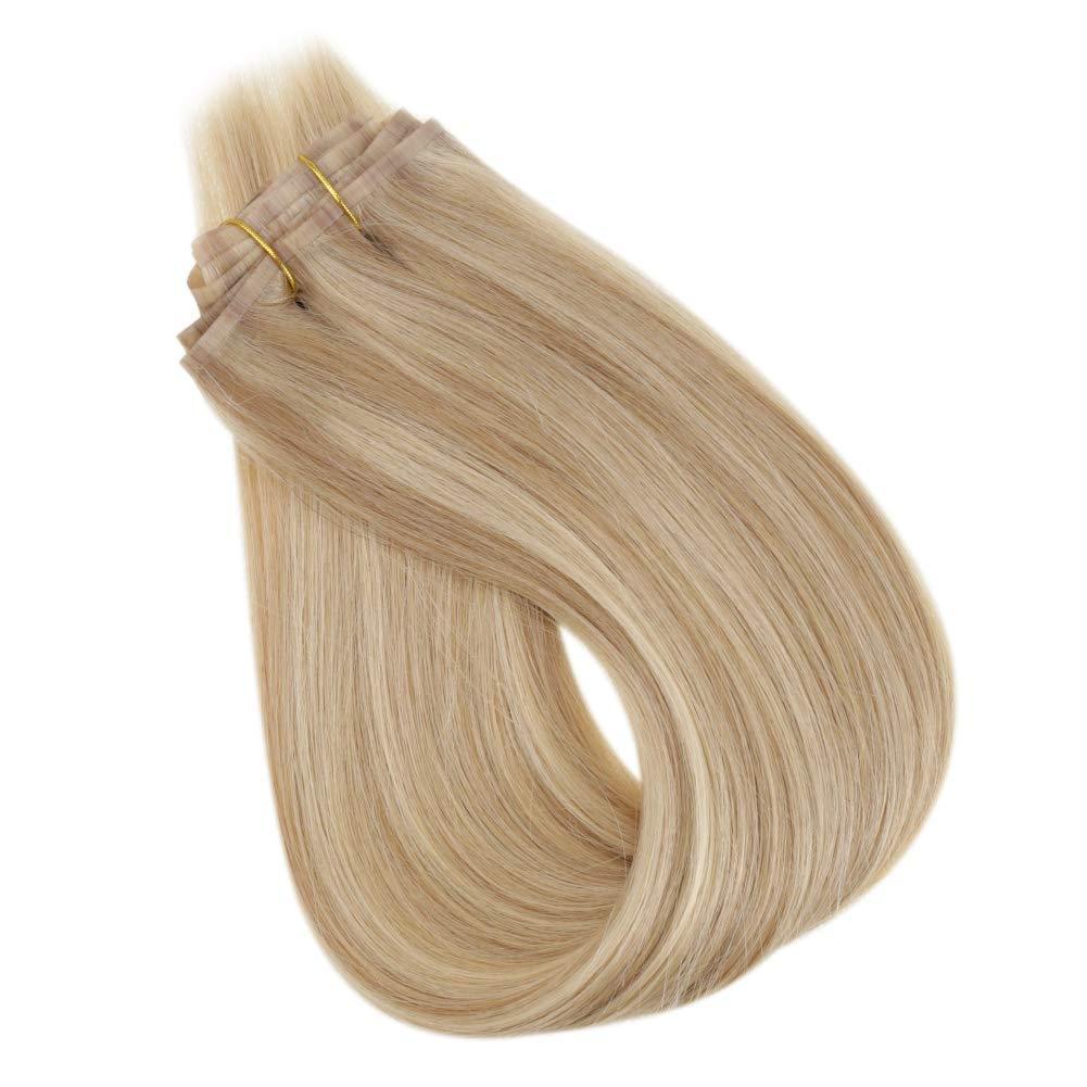 Fshine Clip in Extensions 100% Remy Human Hair 7pcs Ice Blonde #16/22 - FShine Shop