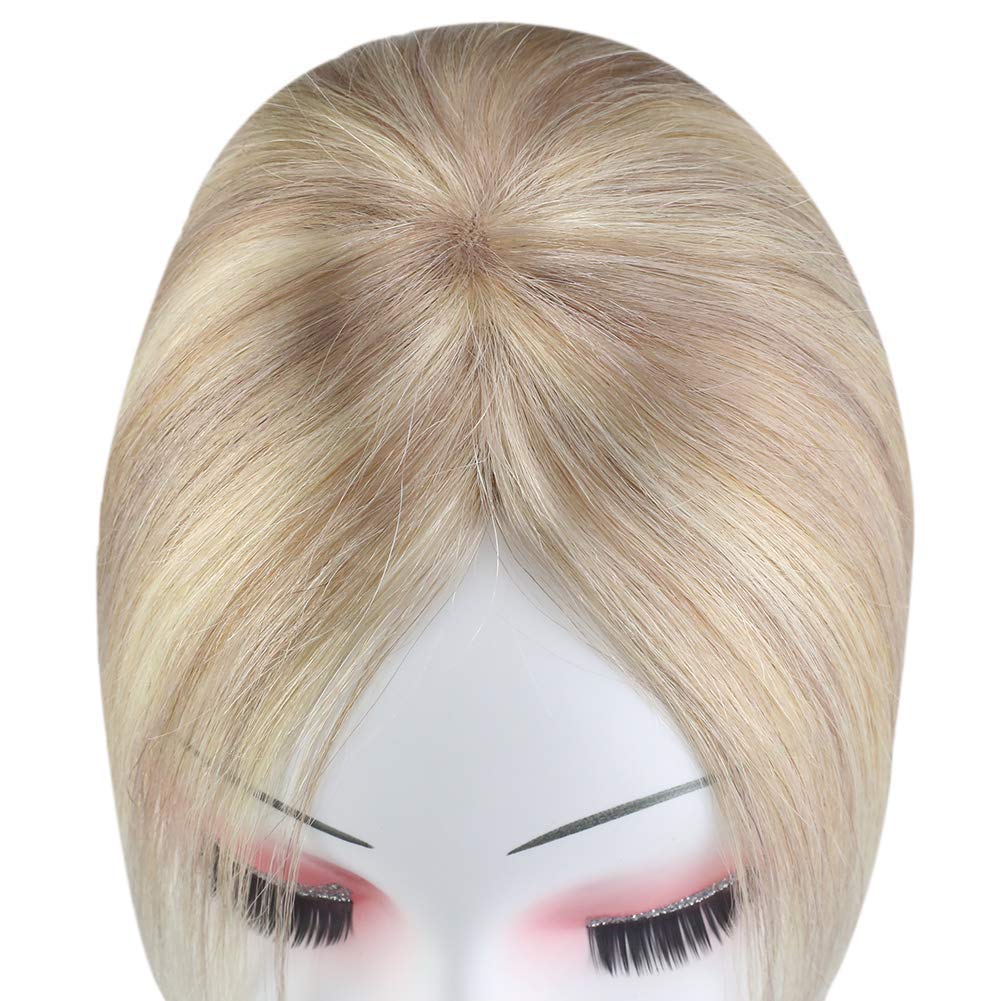Lace Wig Toppers Hand-made Lace Base Hairpiece For Women Highlights Color #18/613 Blonde (12cm*6cm) - FShine Shop
