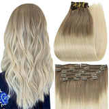 Up To 73% Off Clip in Extensions 100% Remy Human Hair Balayage Color (6t/613)