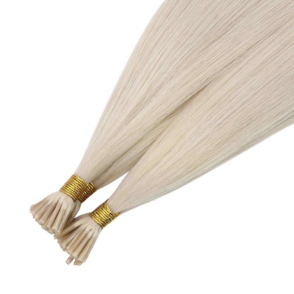 Fshine Virgin I Tip Real Human Hair 20g Hair Extensions White Blonde (#1000) - FShine Shop
