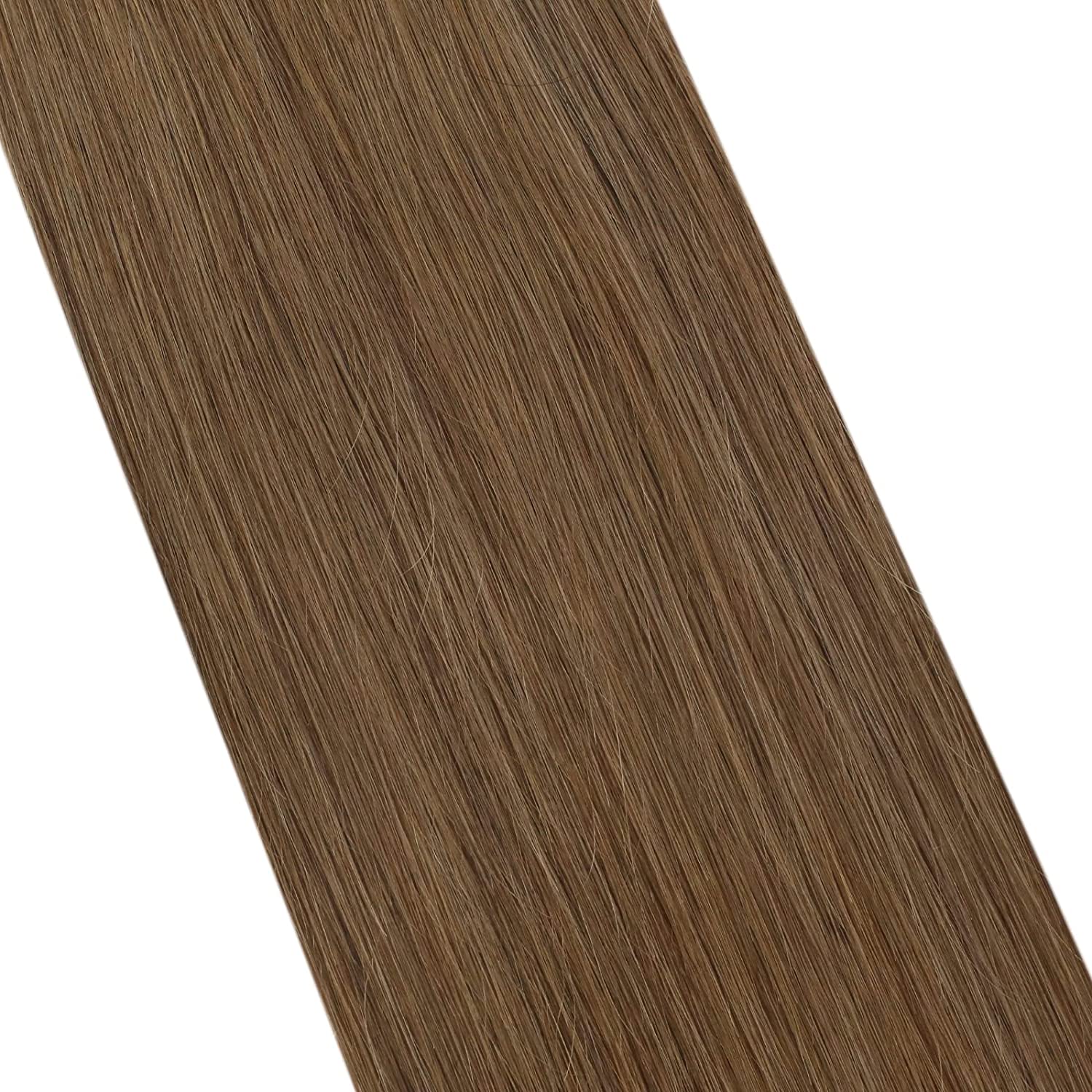 Fusion Nail U Tip Human Hair Extensions Brazilian Keratin Beads Medium Brown Hair (#8) - FShine Shop