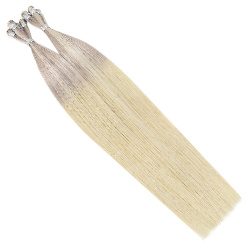Fshine Handmade Virgin Hair Weft Balayage Color 100% Hair Sew In Weft Human Hair Bundles(#18/22/60) - FShine Shop