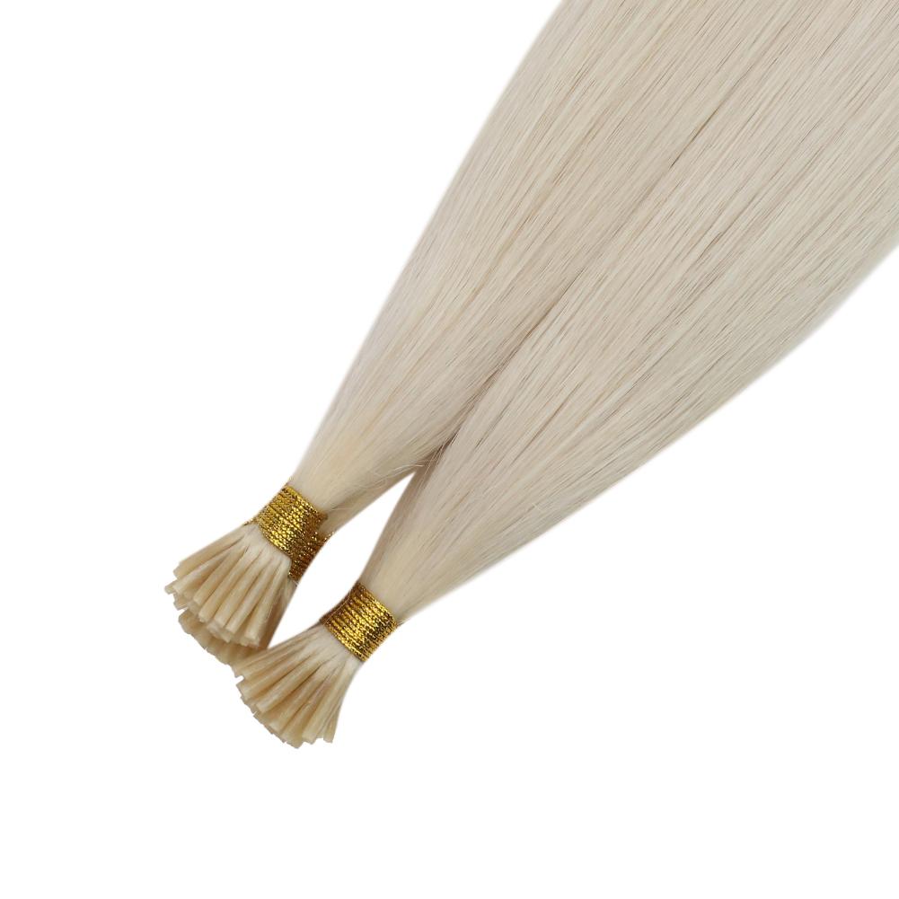 Fshine Virgin I Tip Real Human Hair 20g Hair Extensions Platinum Blonde (#60) - FShine Shop