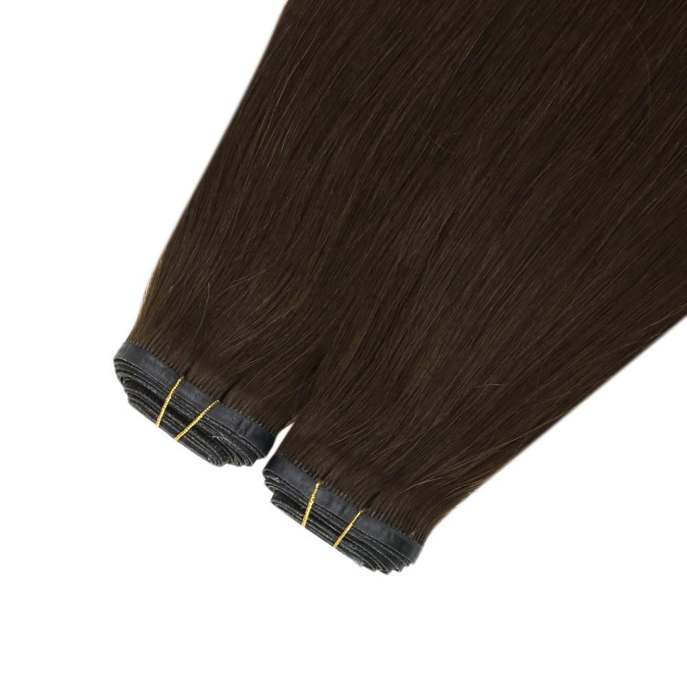 Fshine Virgin PU Sew In Hair Invisible 100% Remy Human Hair Weft Bundles Pure Color #4 - FShine Shop