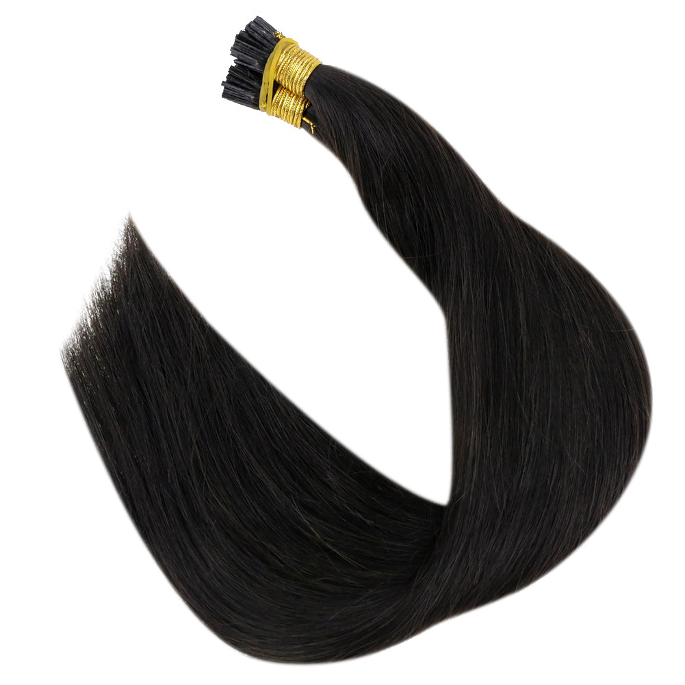 Up To 73% Off I Tip Hair Extensions Remy Hair Extensions (#1B) - FShine Shop