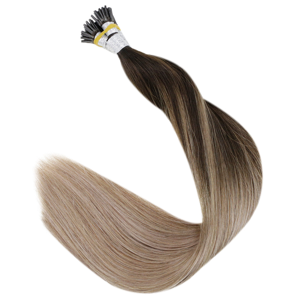 Up To 73% Off I Tip Hair Extensions Remy Pastel Ombre Hair Extensions (#2/6/18) - FShine Shop