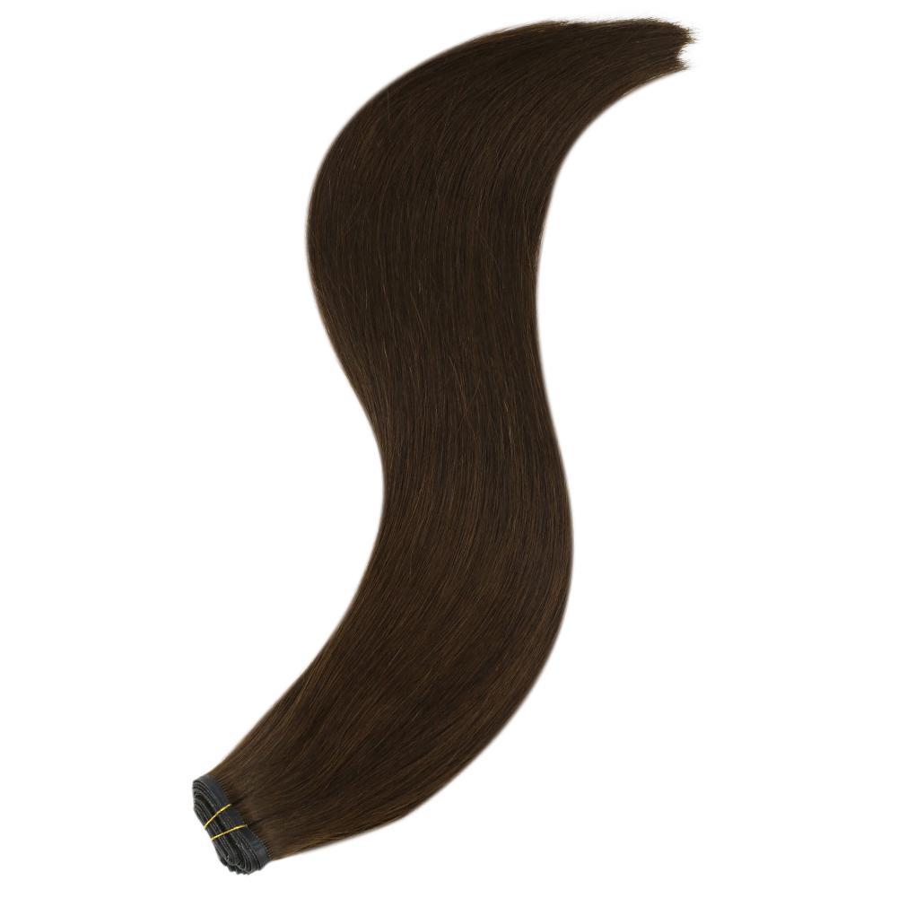 Fshine Virgin PU Sew In Hair Invisible 100% Remy Human Hair Weft Bundles Pure Color #4 - FShine Shop
