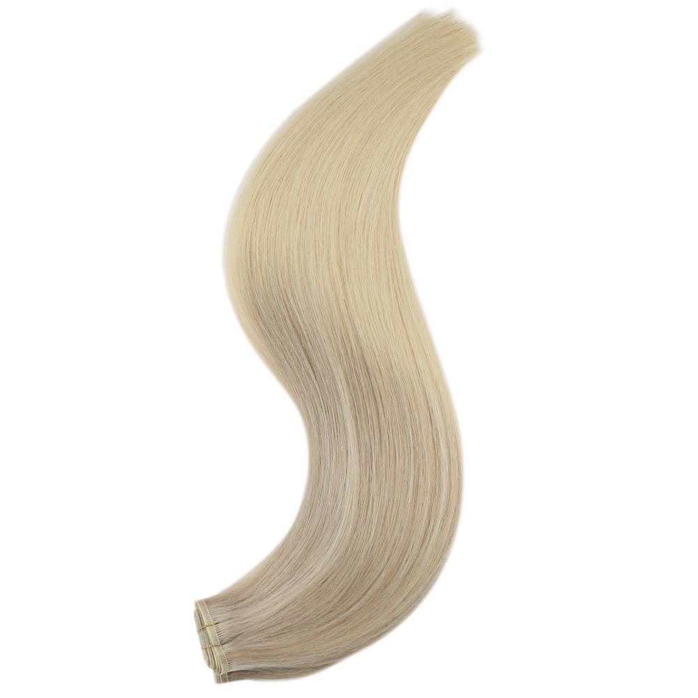 Fshine Virgin PU Sew In Hair Invisible 100% Remy Human Hair Weft Bundles Color #18/22/60 - FShine Shop