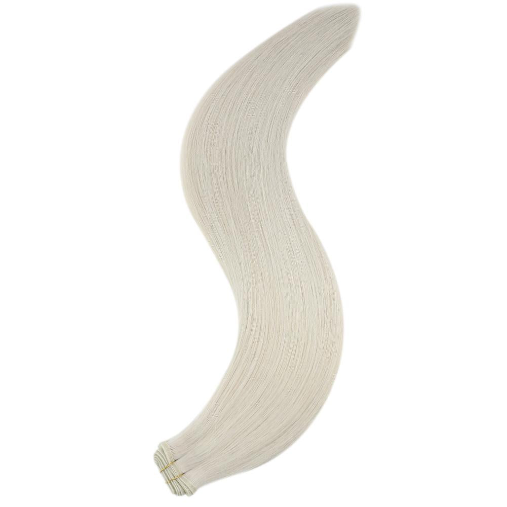Fshine Virgin PU Sew In Hair Invisible 100% Remy Human Hair Weft Bundles Pure Color #1000 - FShine Shop