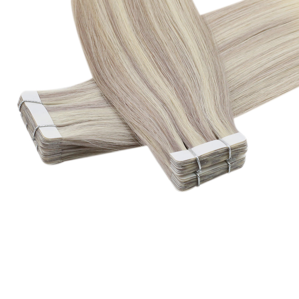 Up To 73% Off Virgin Hair Tape in Hair Balayage Blonde Color 18/22/60 - FShine Shop