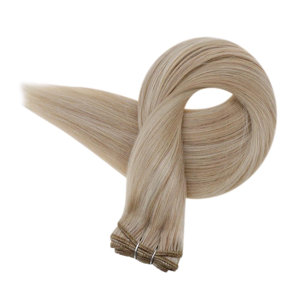 hair weft bundles blonde