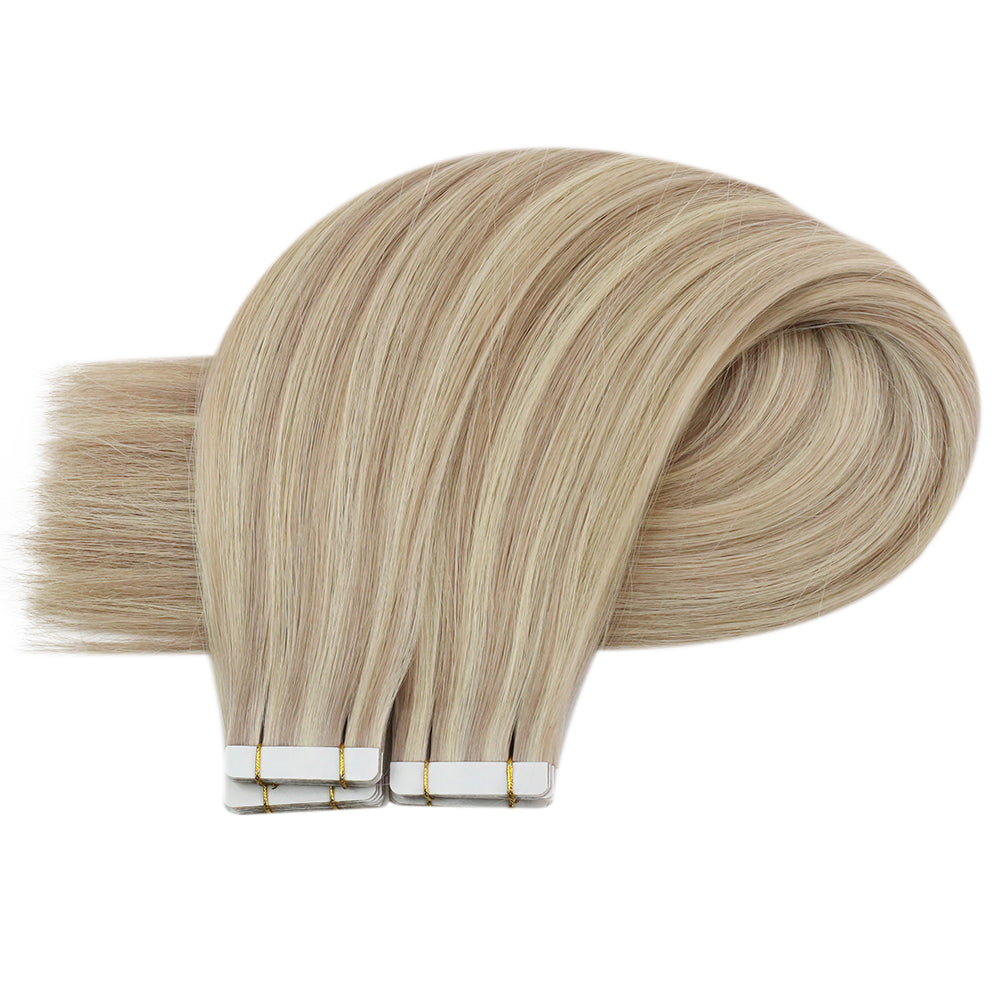 Up To 73% Off Virgin Hair Tape in Hair Highlights Blonde Color 18P613 - FShine Shop