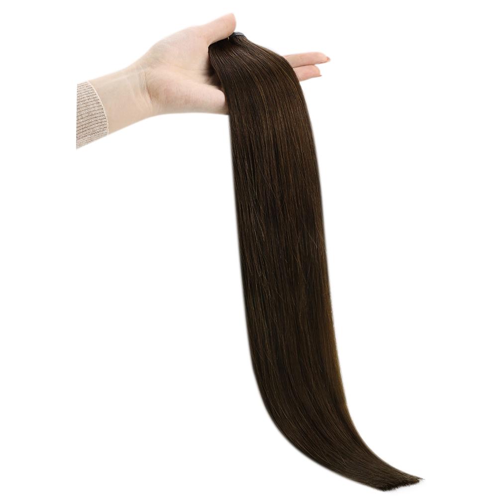 Fshine Virgin PU Sew In Hair Invisible 100% Remy Human Hair Weft Bundles Pure Color #4 - FShine Shop
