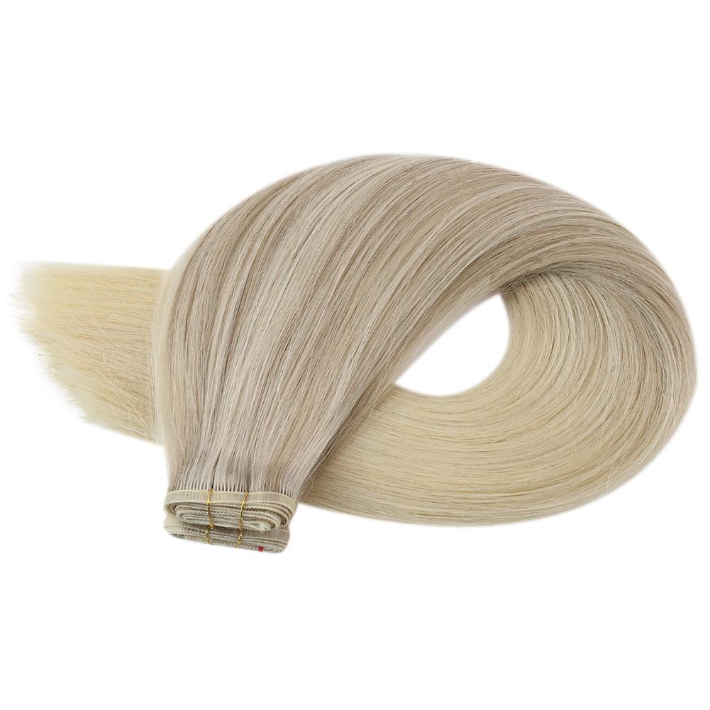 Fshine Virgin PU Sew In Hair Invisible 100% Remy Human Hair Weft Bundles Color #18/22/60 - FShine Shop