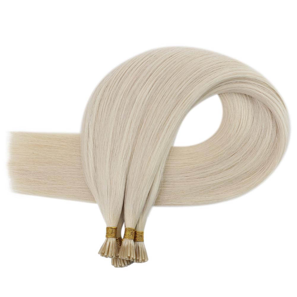 Fshine Virgin I Tip Real Human Hair 20g Hair Extensions Platinum Blonde (#60) - FShine Shop