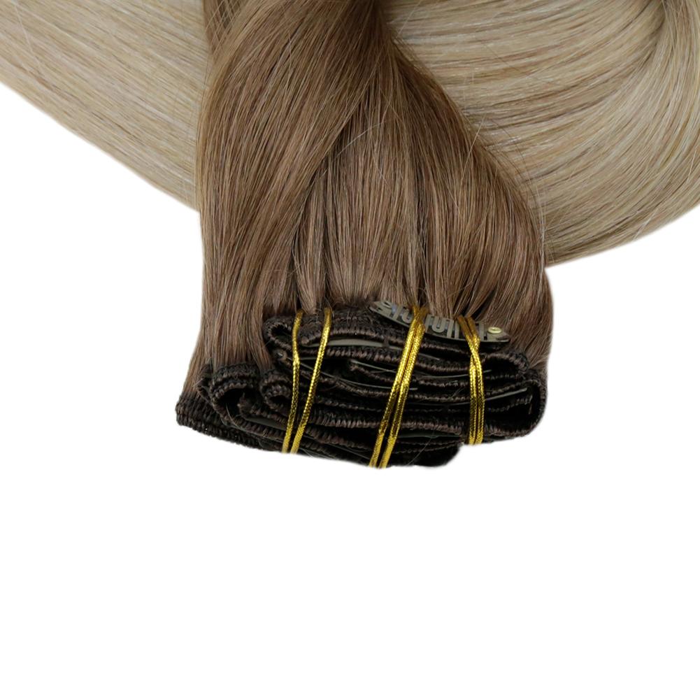 Clip in Extensions 100% Remy Human Hair 10 Pieces Balayage (10/14) - FShine Shop