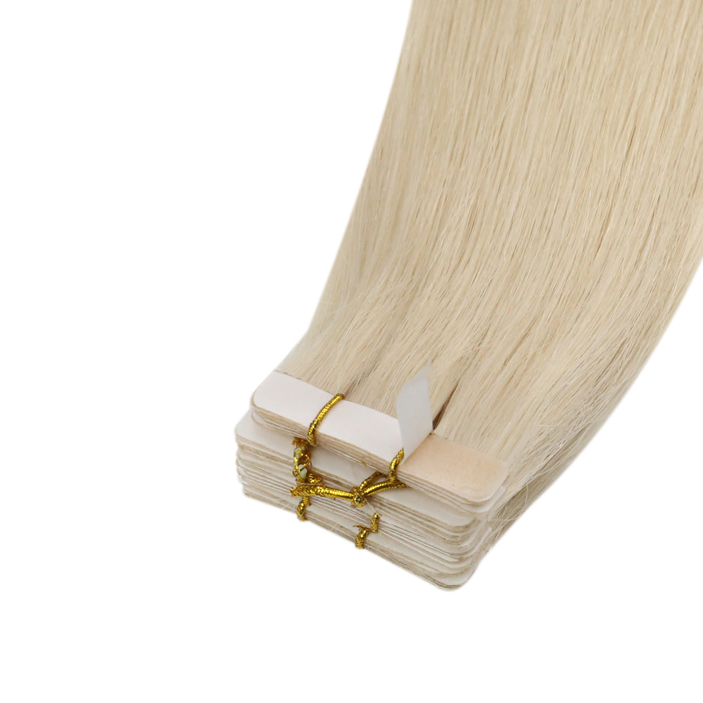 Up To 73% Off Seamless Injection Tape in Hair Extensions 100% Brazilian Virgin Hair Platinum Blonde Color(#60) - FShine Shop