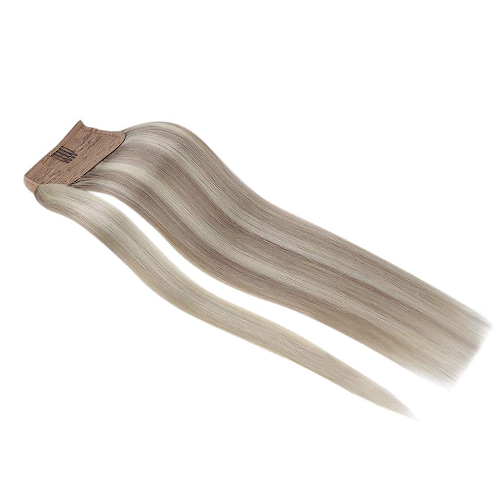 Ponytail 100% Remy Human Hair Extensions Highlighted Blonde(#18P613) - FShine Shop