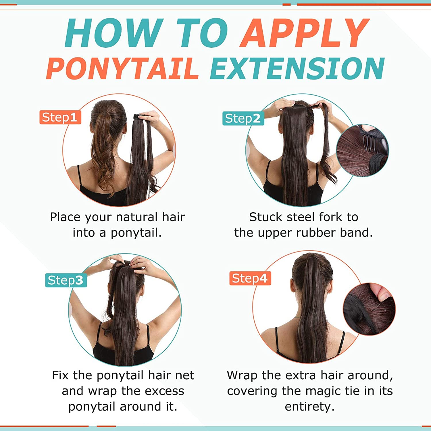Ponytail 100% Remy Human Hair Extensions Highlighted Bleach Blonde(#27/613) - FShine Shop