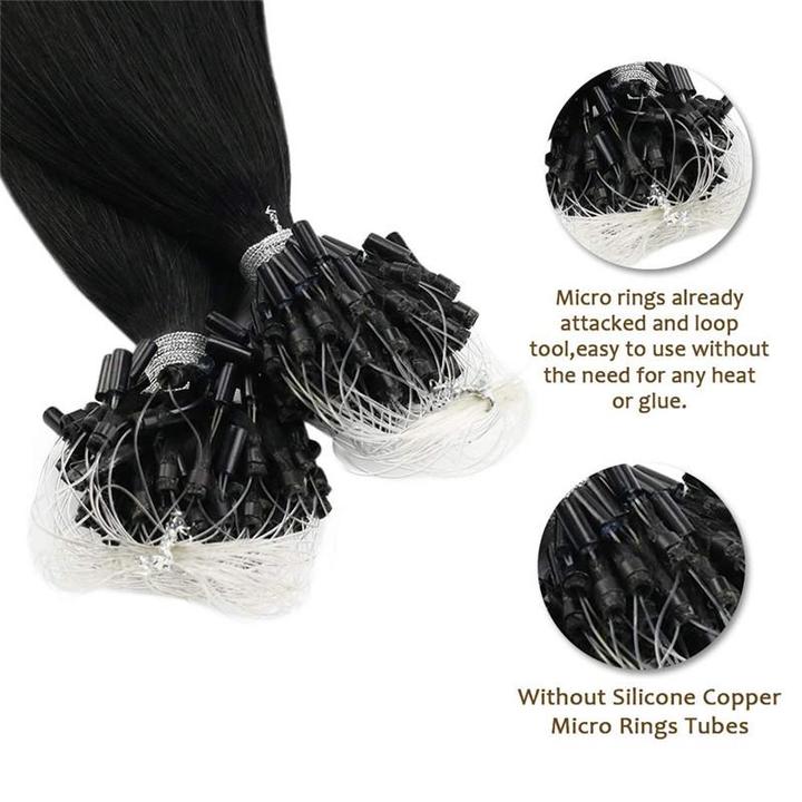 micro ring colored hair extensions