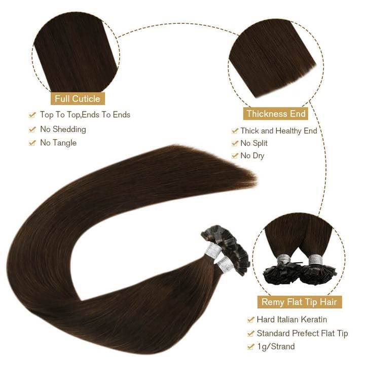 flat tip colored hair extensions