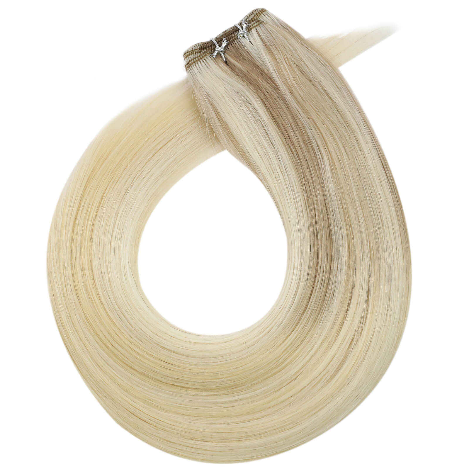 Fshine Virgin Weft Brazilian 100% Human Hair Sew In Bundles Straight 50Grams Balayage Color #18/22/60 - FShine Shop