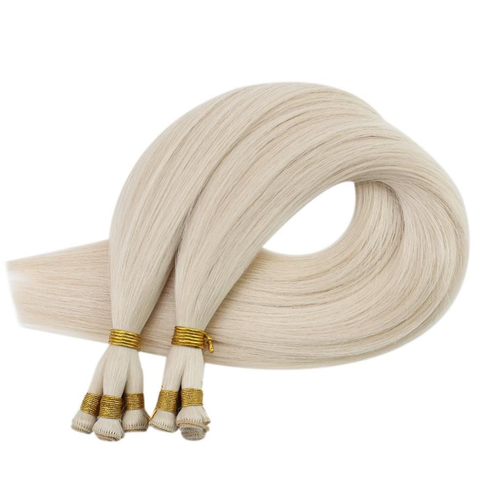 Fshine Virgin Hand Tied Weft Hair Platinum Blonde 100% Human Hair Bundles (#60) - FShine Shop