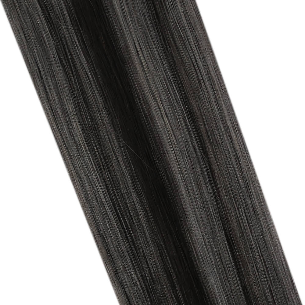 Fshine Clip in Extensions 100% Human Hair Balayage Highlights #1B/silver/1B - FShine Shop